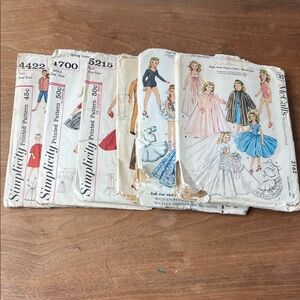 Simplicity and McCall's vintage doll Sewing Patterns Collection